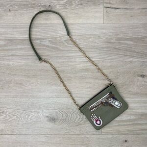 Tea & Tequila Beaded Green Crossbody Bag